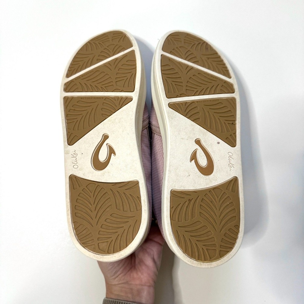 Olukai Women's Ki'ihele 'Ili‎ Leather Slip On Sneakers Shoes Pink Size 9.5 - Picture 8 of 10